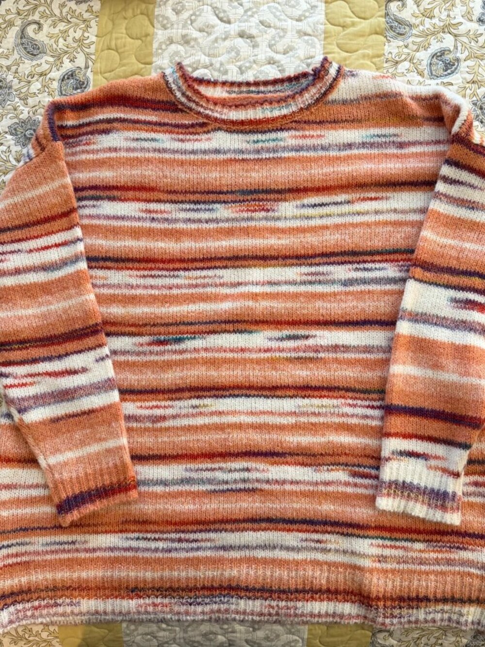 BloomChic Women's Multicolor Striped Fuzzy Knit Sweater Plus Size 18/20